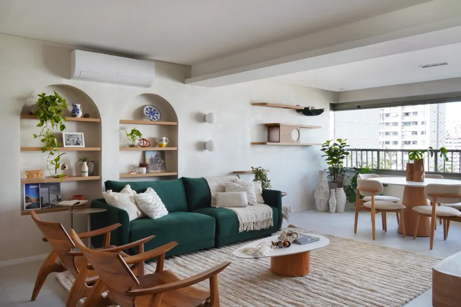 Living de apartamento em Moema, 123 m²